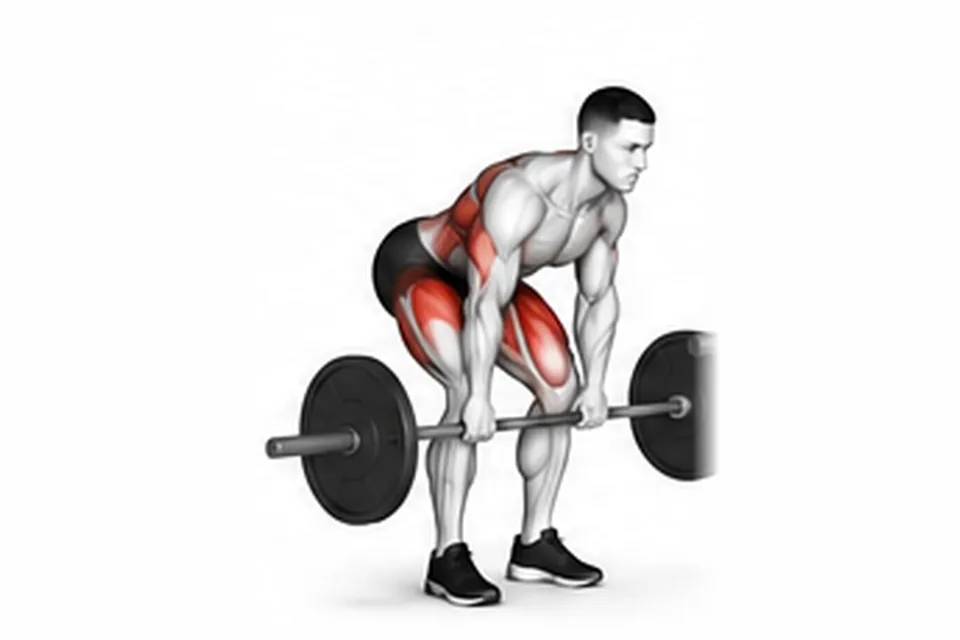 Barbell Bent-Over Row: technique animation