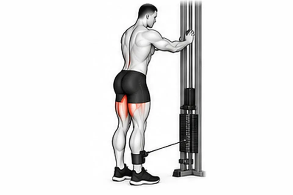 Cable Glute Kickback: technique animation