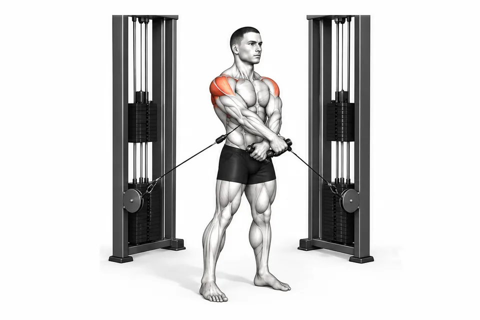 Cable Rear Delt Fly: technique animation