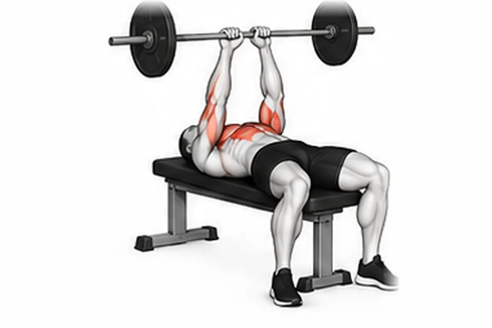 Close-Grip Bench Press: technique animation