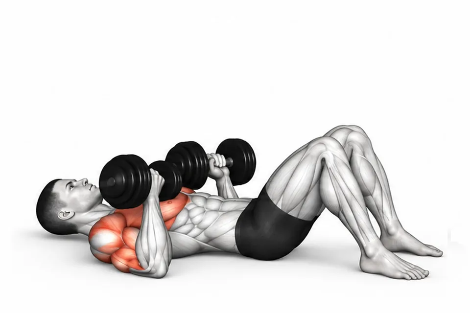 Dumbbell Floor Press: technique animation