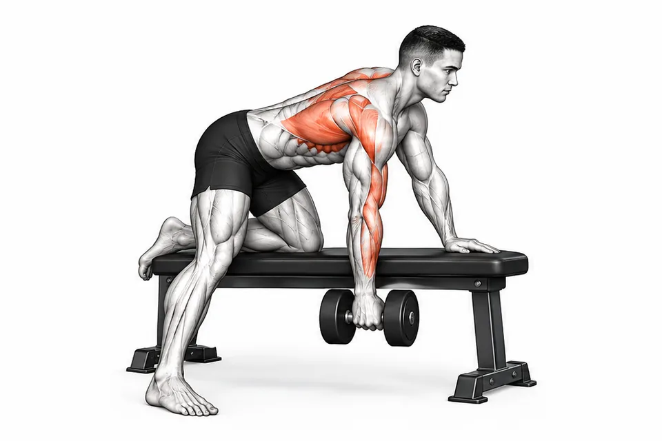 Dumbbell Row: technique animation