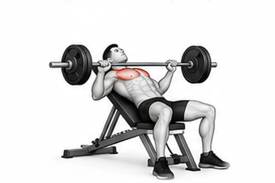 Incline Barbell Bench Press: technique animation