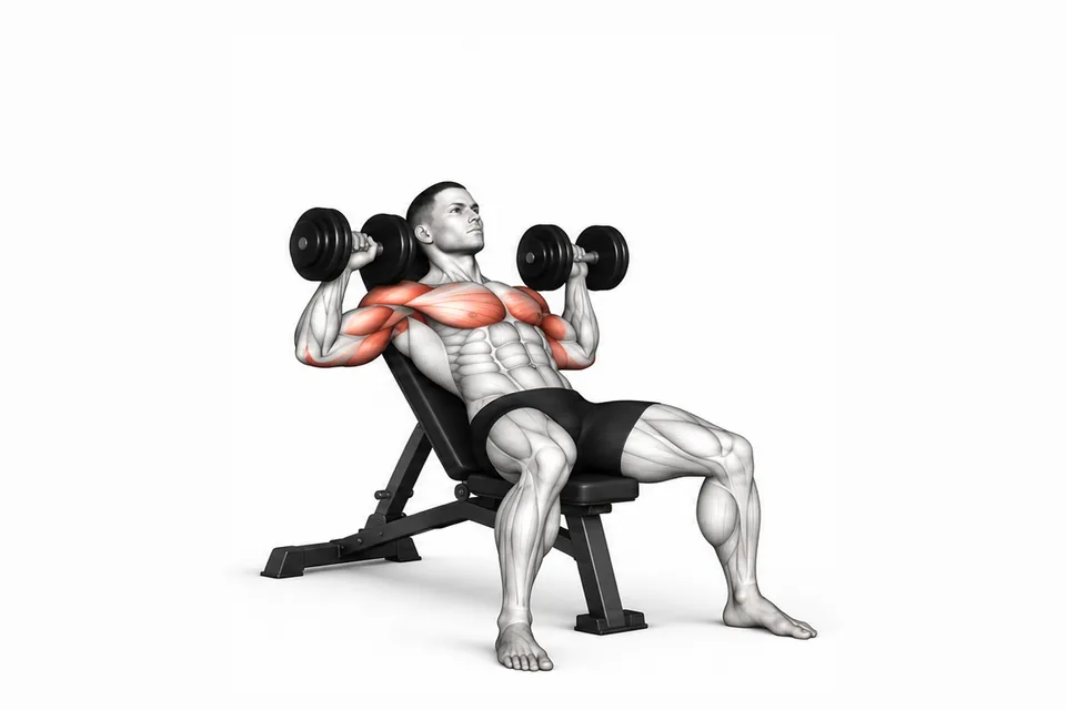 Incline Dumbbell Press: technique animation