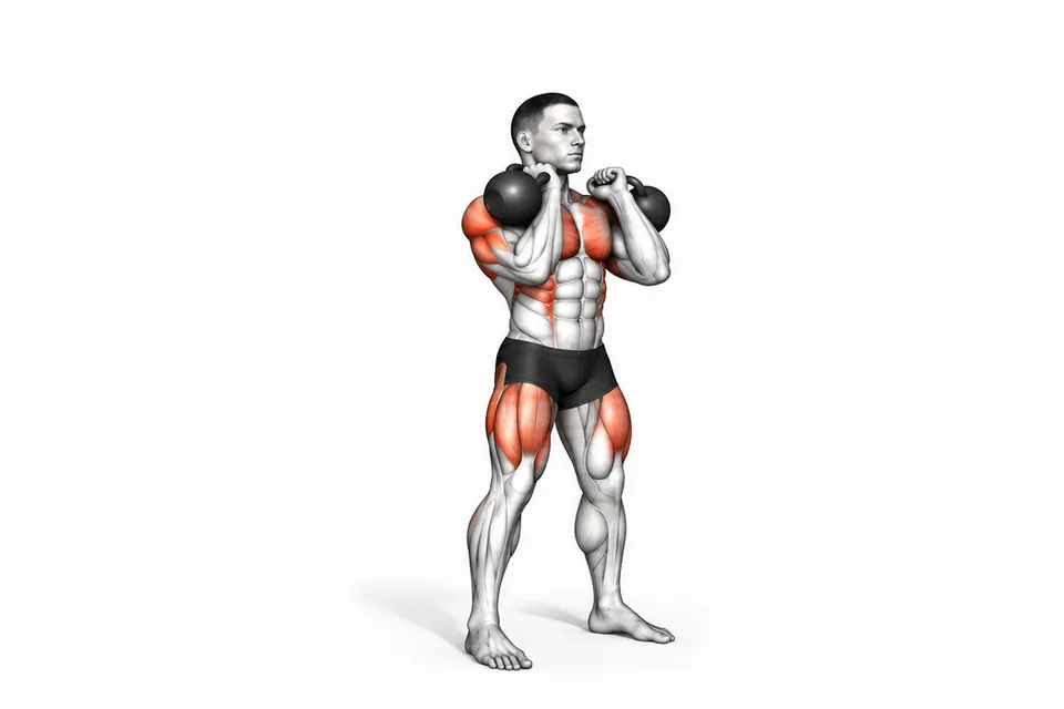 Kettlebell Push Press: technique animation