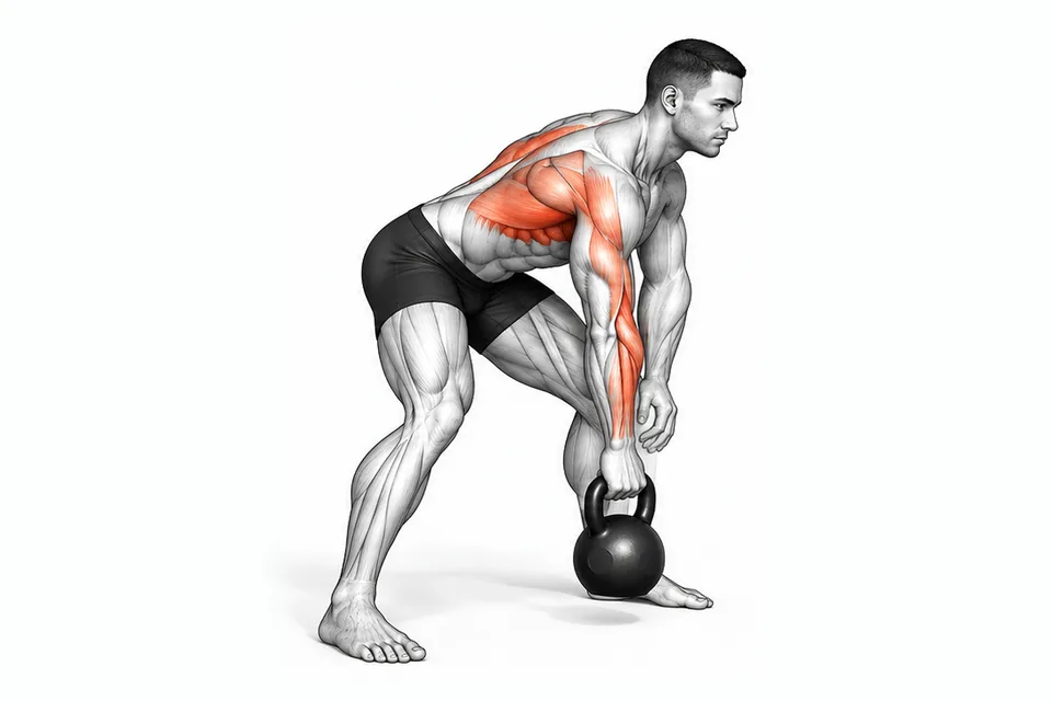 Kettlebell Row: technique animation