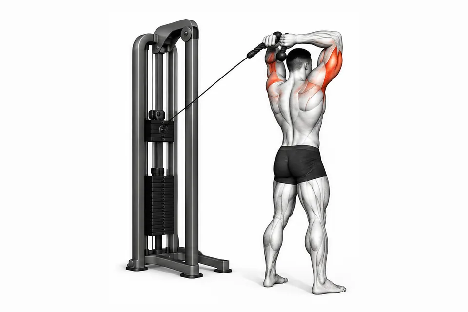 Overhead Triceps Extension: technique animation