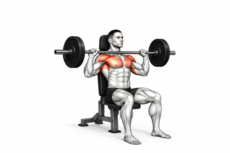 Seated Barbell Press: technique animation