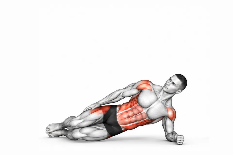 Side Plank with Reach: technique animation