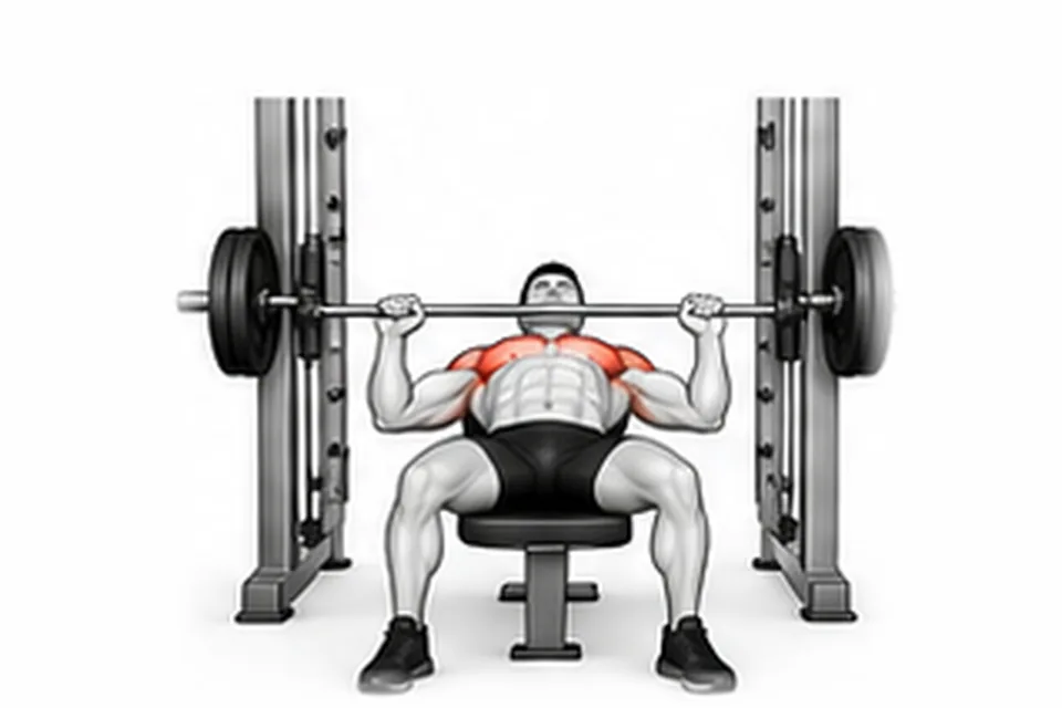 Smith Machine Bench Press: technique animation