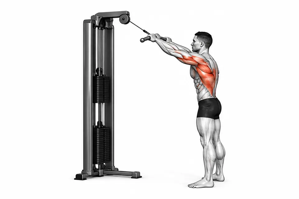 Straight-Arm Pulldown: technique animation