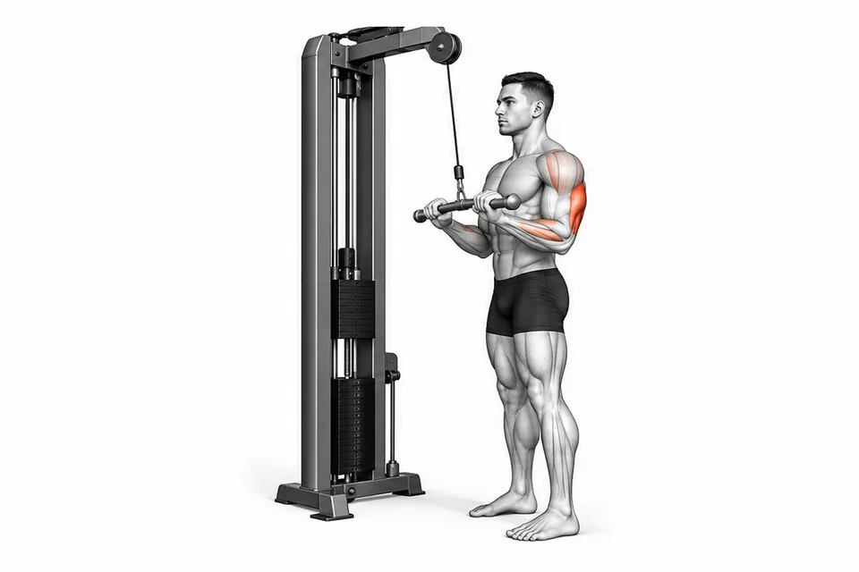 Triceps Pushdown: technique animation